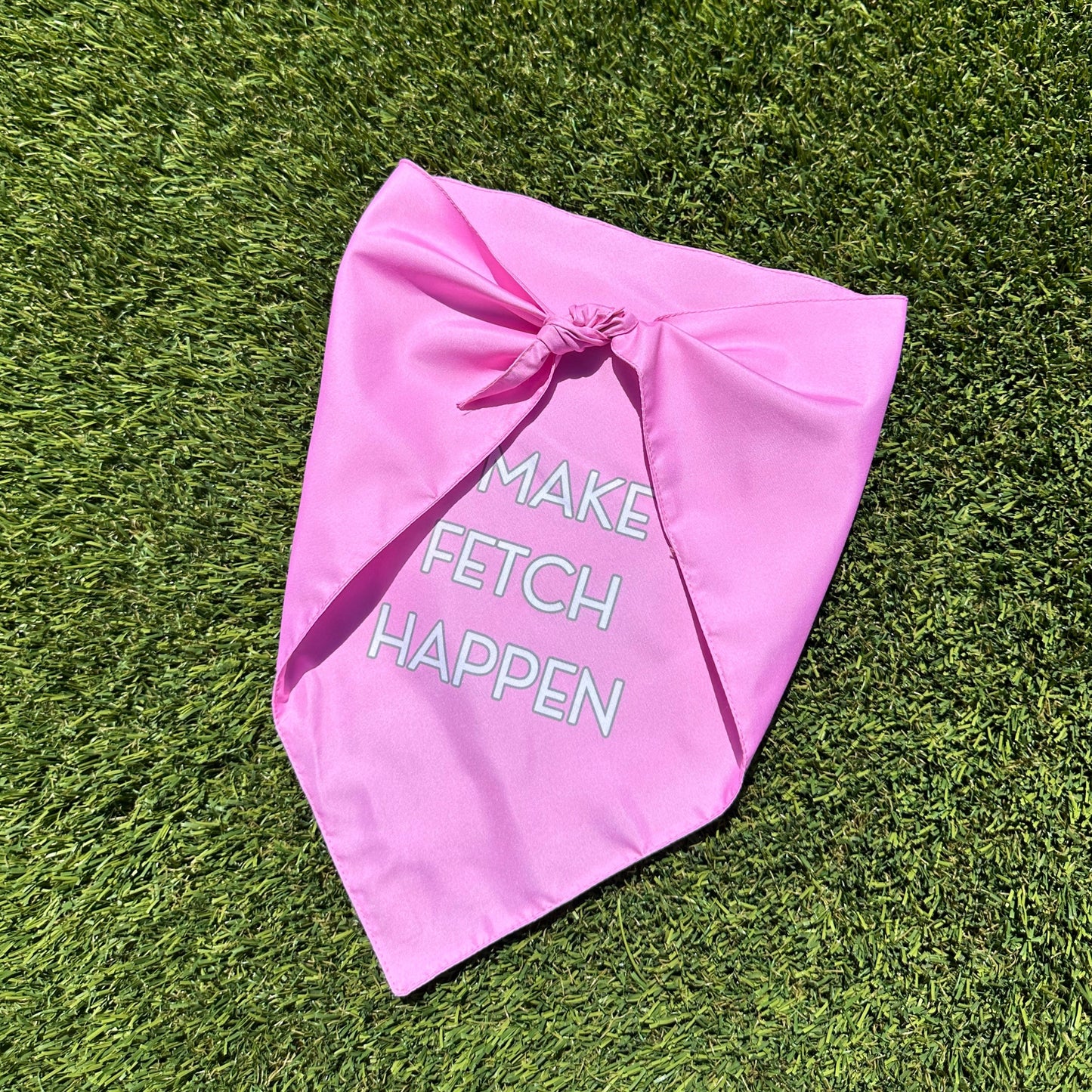 'I Make Fetch Happen' Dog Bandana - Pink