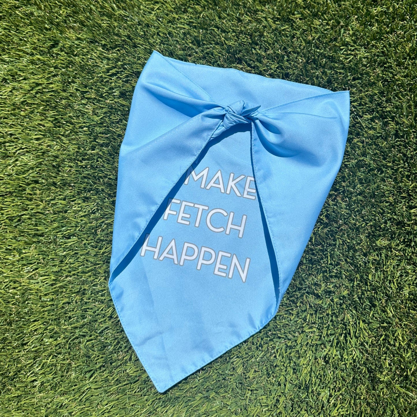 'I Make Fetch Happen' Dog Bandana - Blue